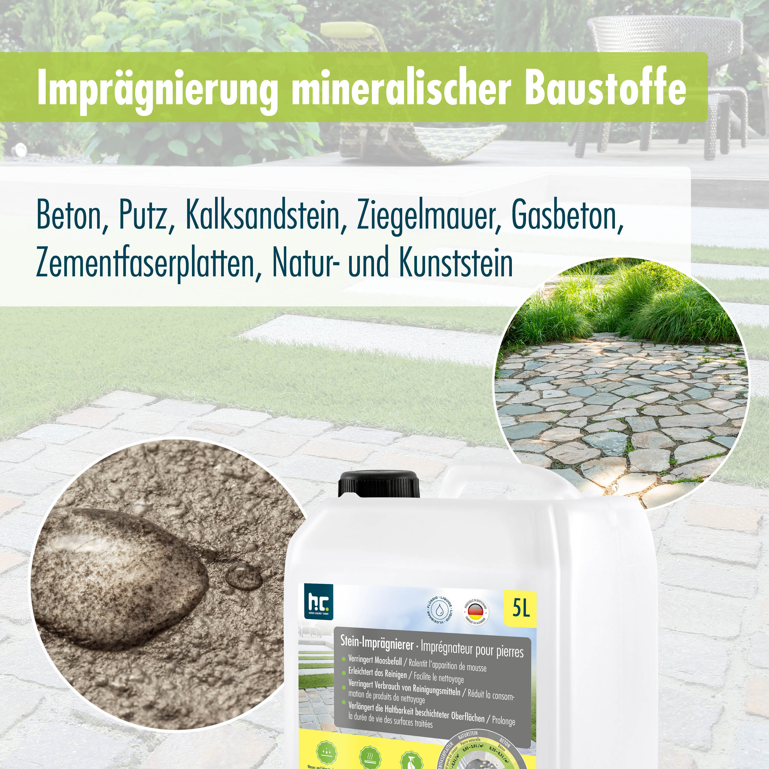 5 L Höfer Chemie® Steinimprägnierung in Kanister - Image 3