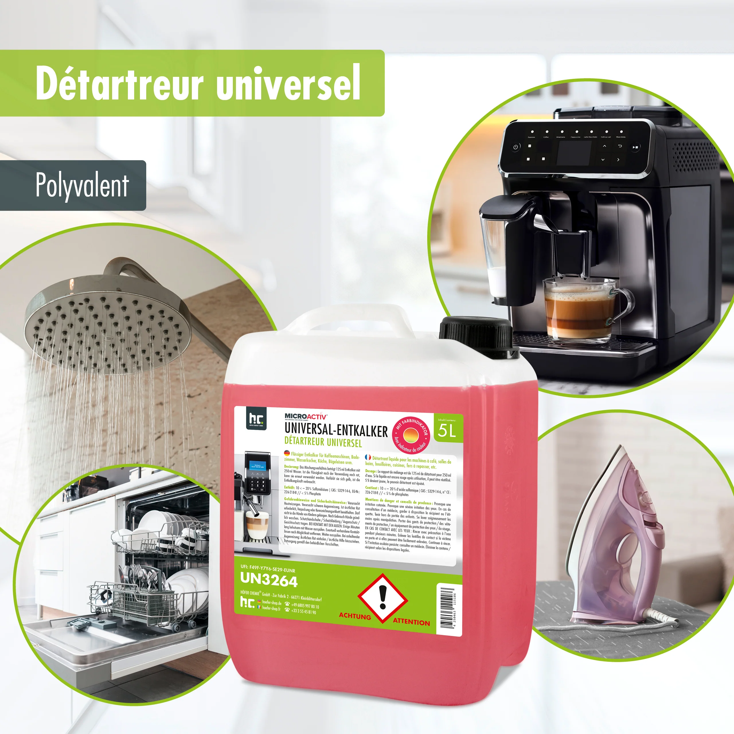5 L Microactiv® Universal Entkalker mit Farbindikator für Kaffeevollautomaten im Kanister - Image 5