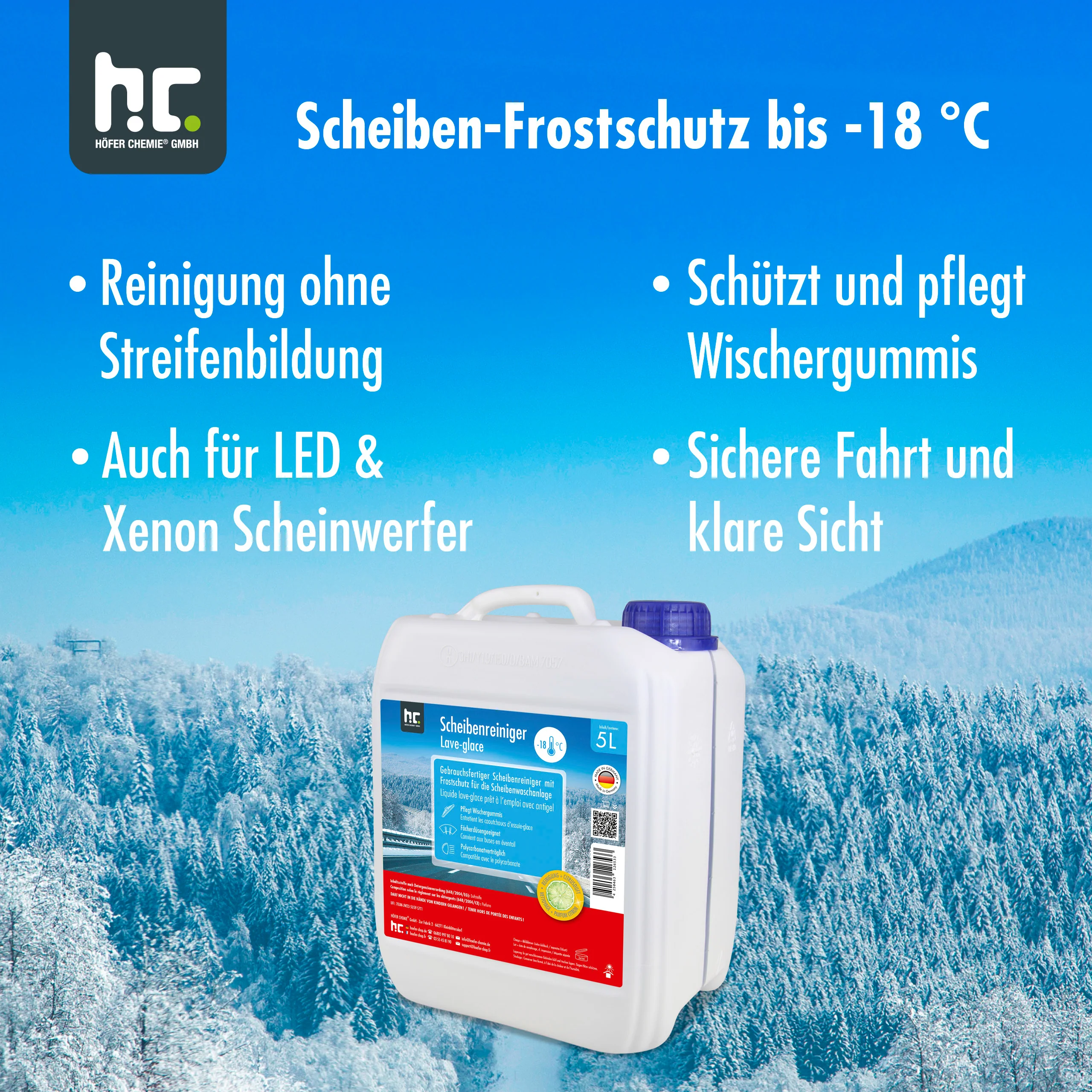 5 L Premium Scheiben Frostschutz - 18 Grad anwendungsfertig - Image 3
