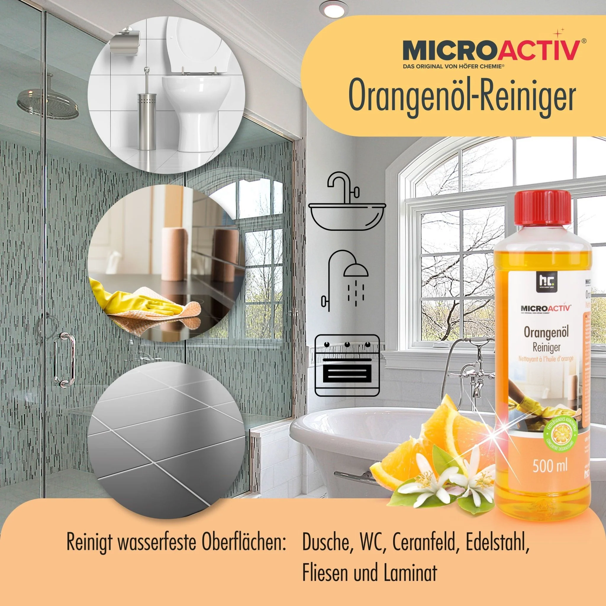 500 ml Microactiv® Orangenöl Reiniger Konzentrat in Flasche - Image 4