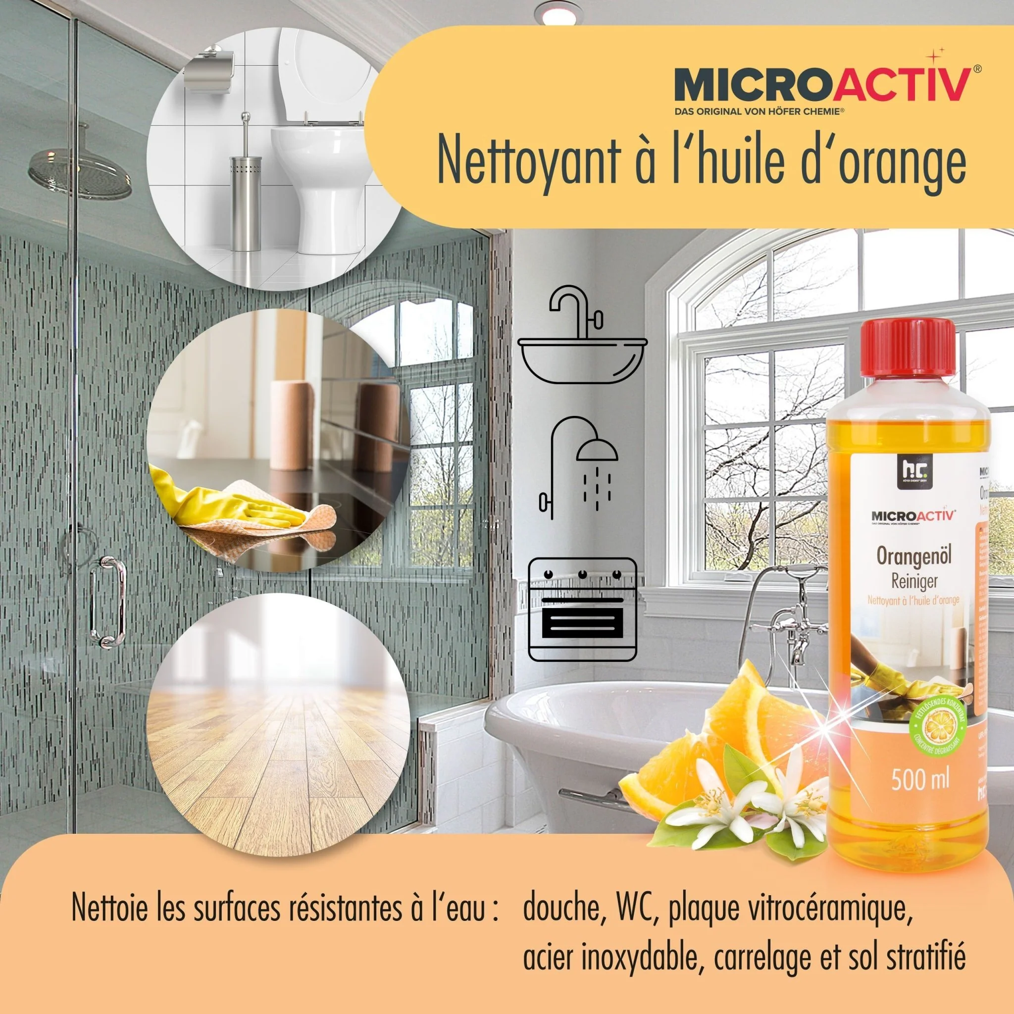500 ml Microactiv® Orangenöl Reiniger Konzentrat in Flasche - Image 5