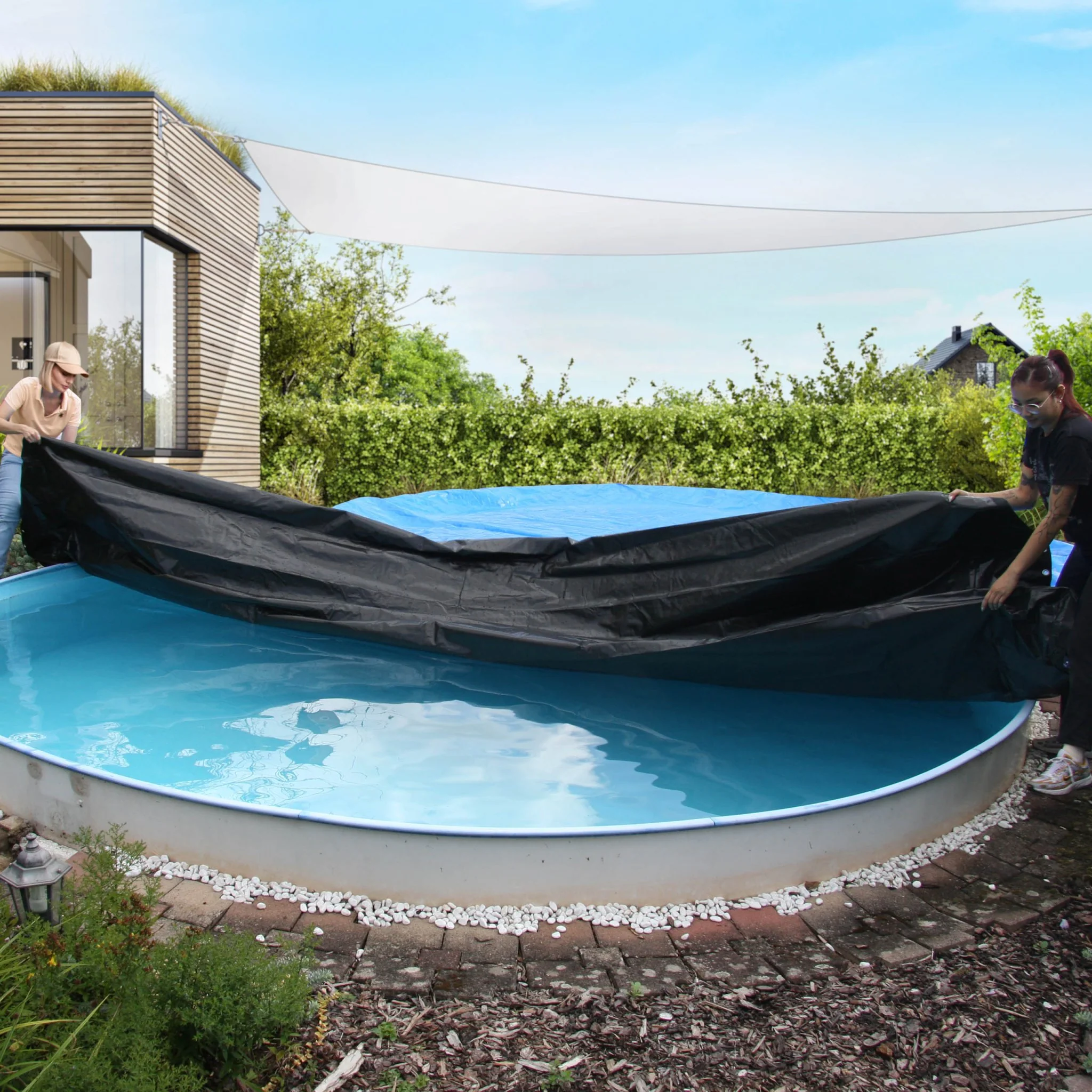 Poolabdeckung für achtförmige Pools 8,55 x 5 m - Image 7